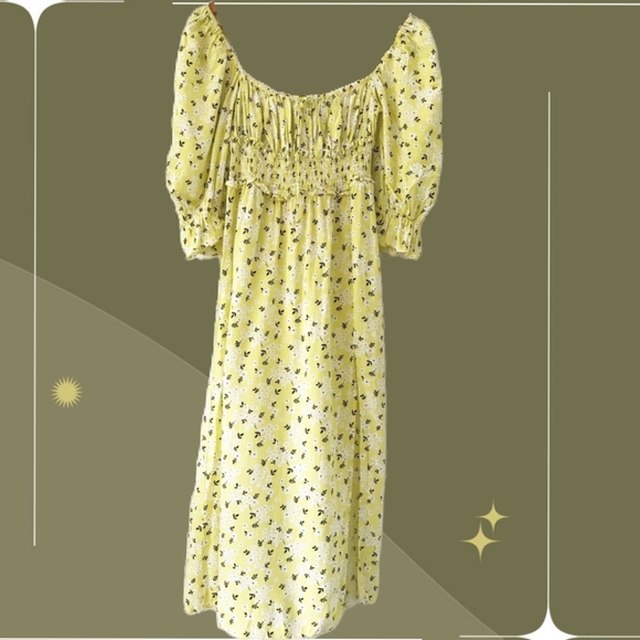 For Love And Lemons Dresses & Skirts - ✨ For Love and Lemons Chrysanthemum Midi Dress in Lemonade Sz L
